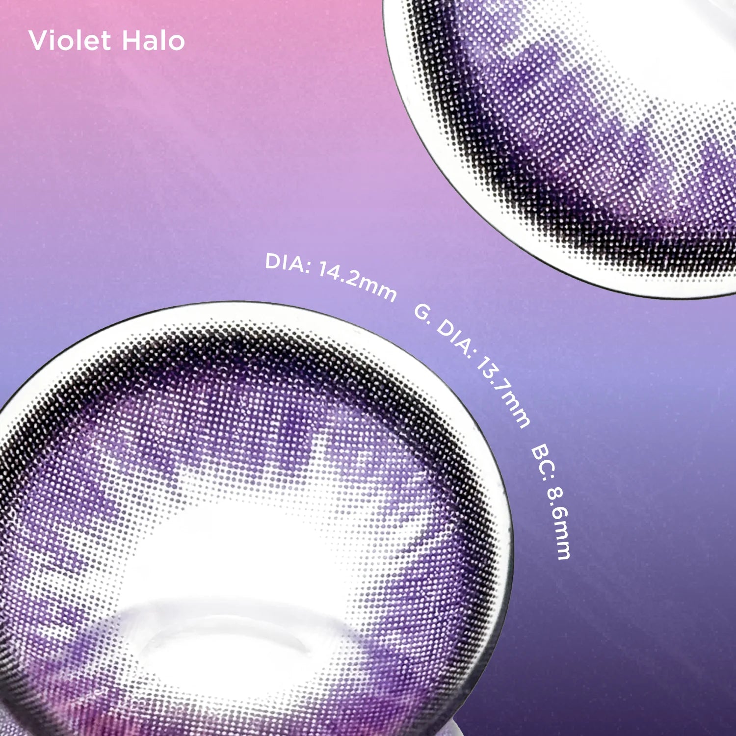 GlowyLock Violet Halo | Daily colored contacts