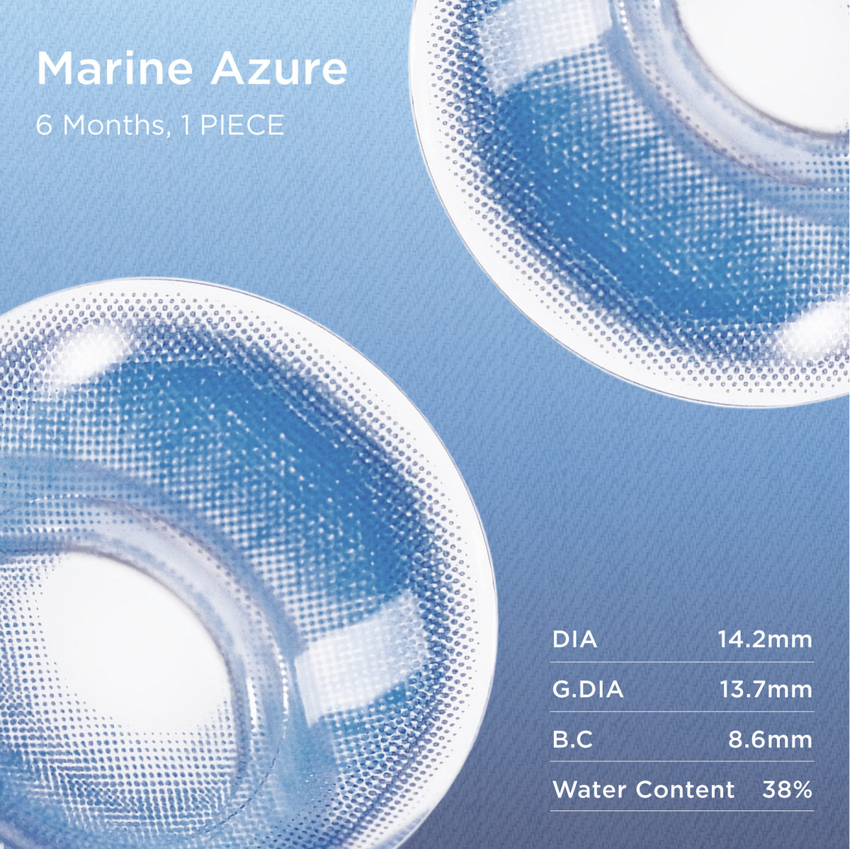GlowyLock™ Marine Azure | 6-Month colored contacts