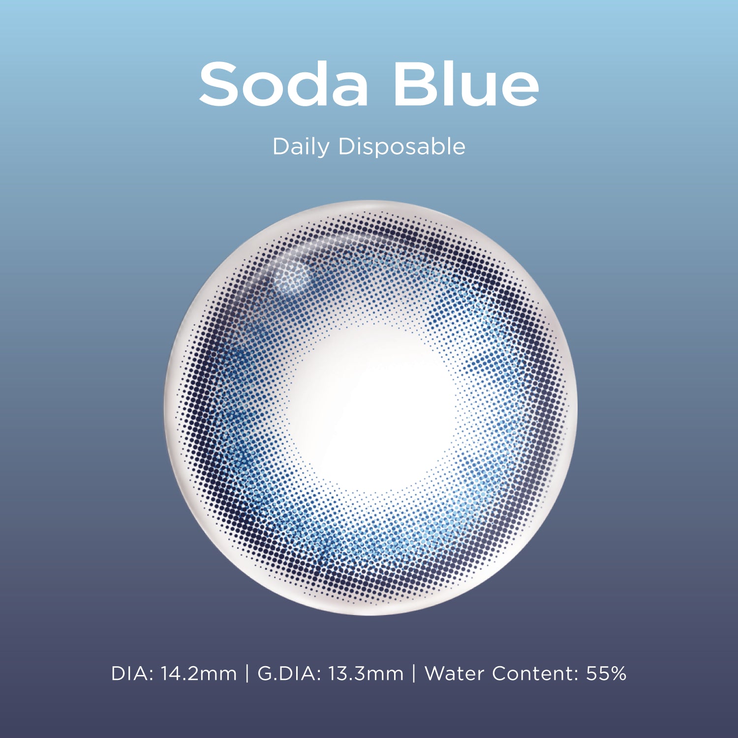 Soda Blue | Daily, 20pcs colored contacts
