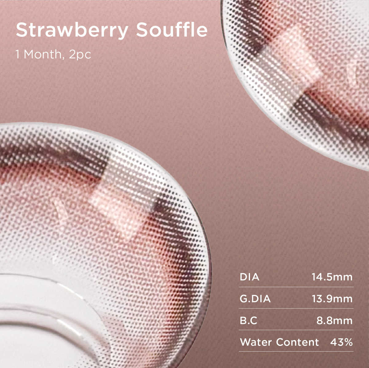 Strawberry Souffle | lentes de contacto de color mensuales