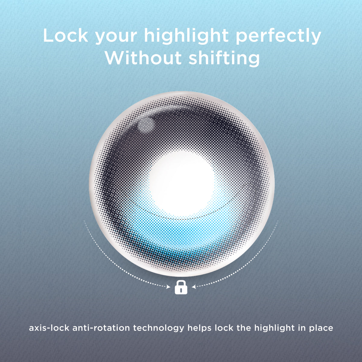 GlowyLock™ Blue Focus | Daily Colored Contacts