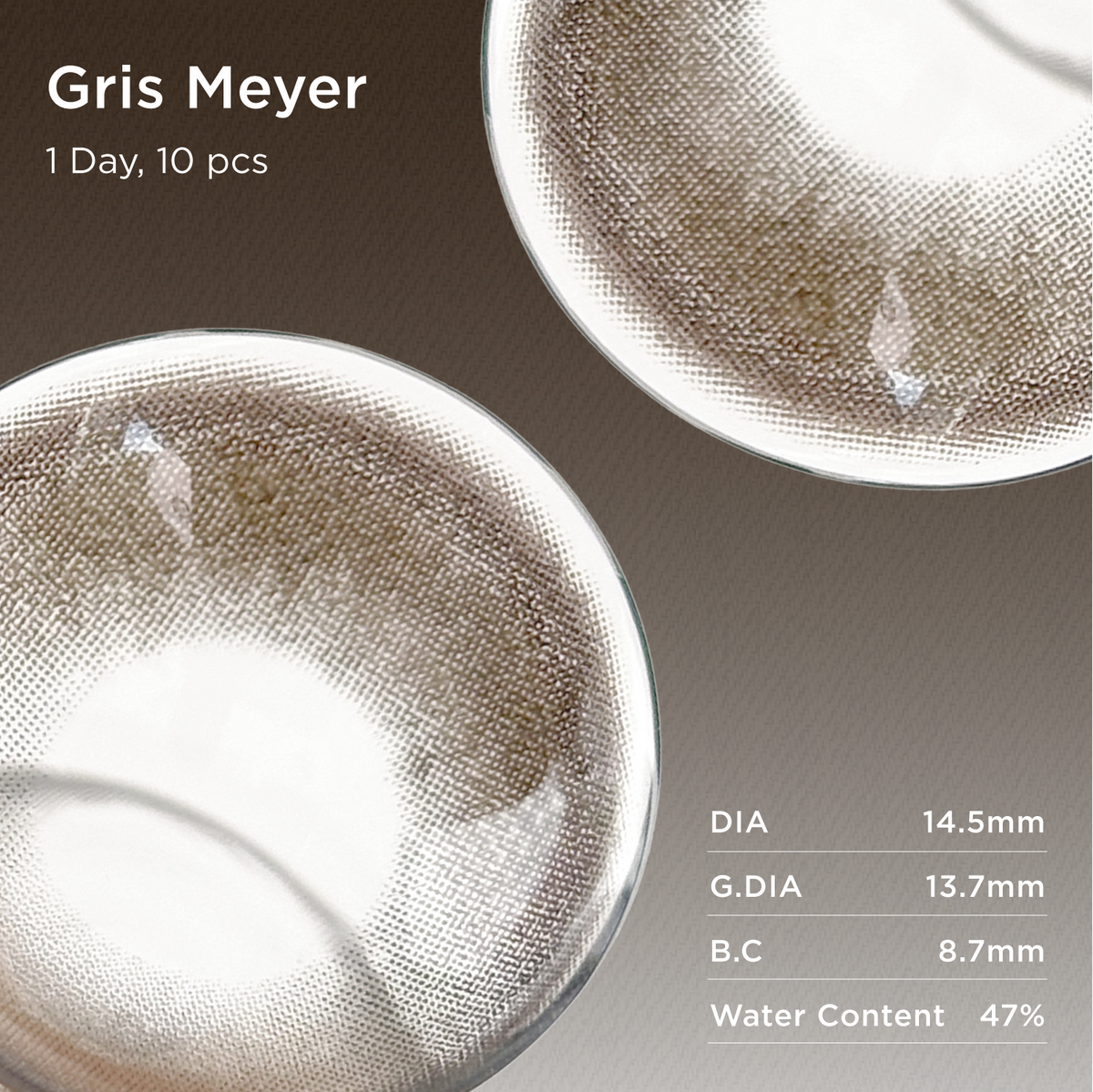 GlowyLock Gris Meyer | Lentilles de couleur 1 jour