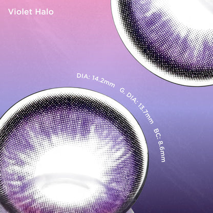 GlowyLock Violet Halo | Daily colored contacts
