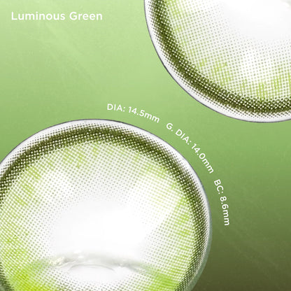 GlowyLock Luminous Green | Daily colored contacts