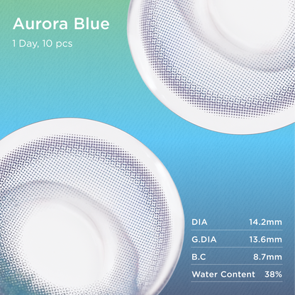 Aurora Blue Contact coloré quotidien