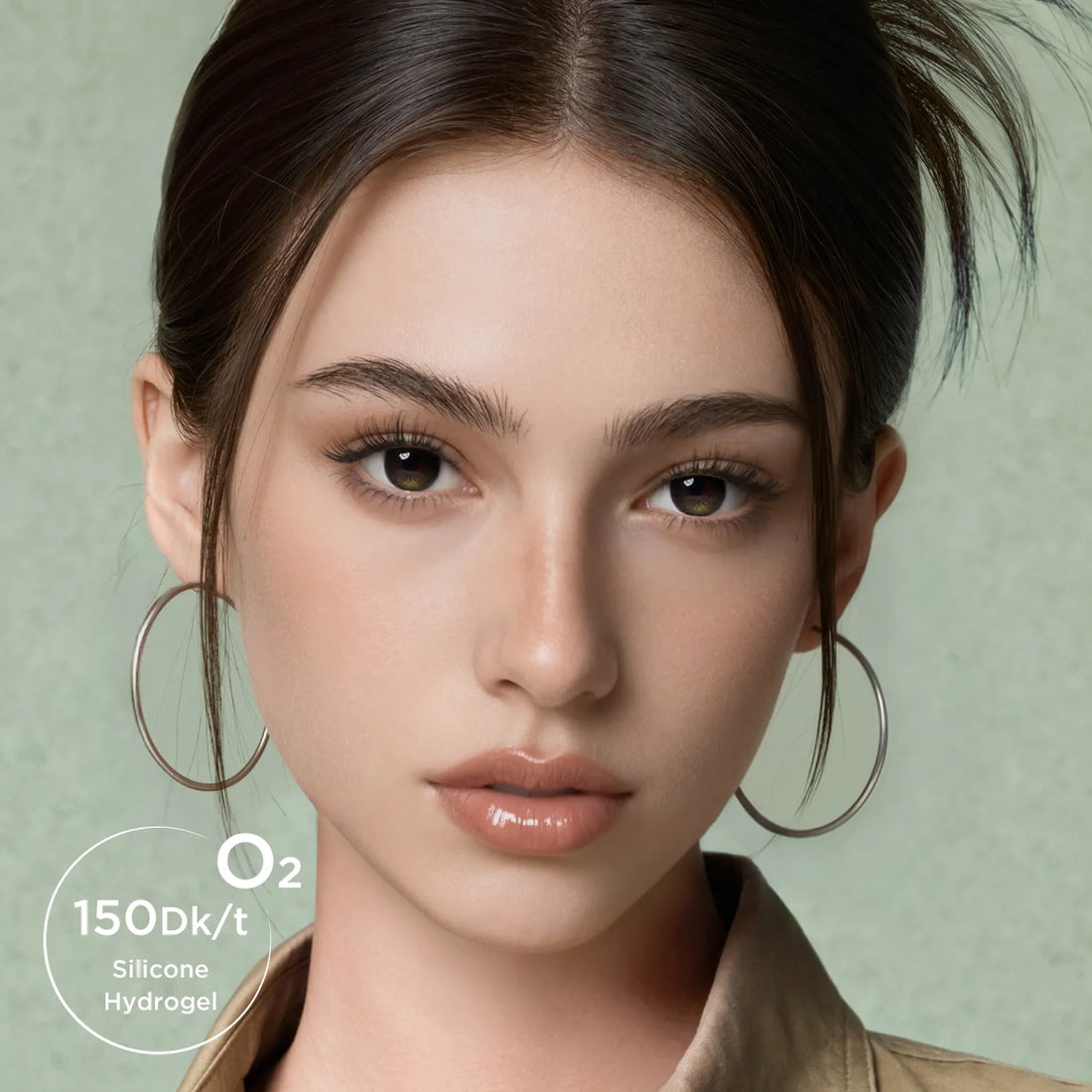 GlowyLock Dark Olive | Daily colored contacts