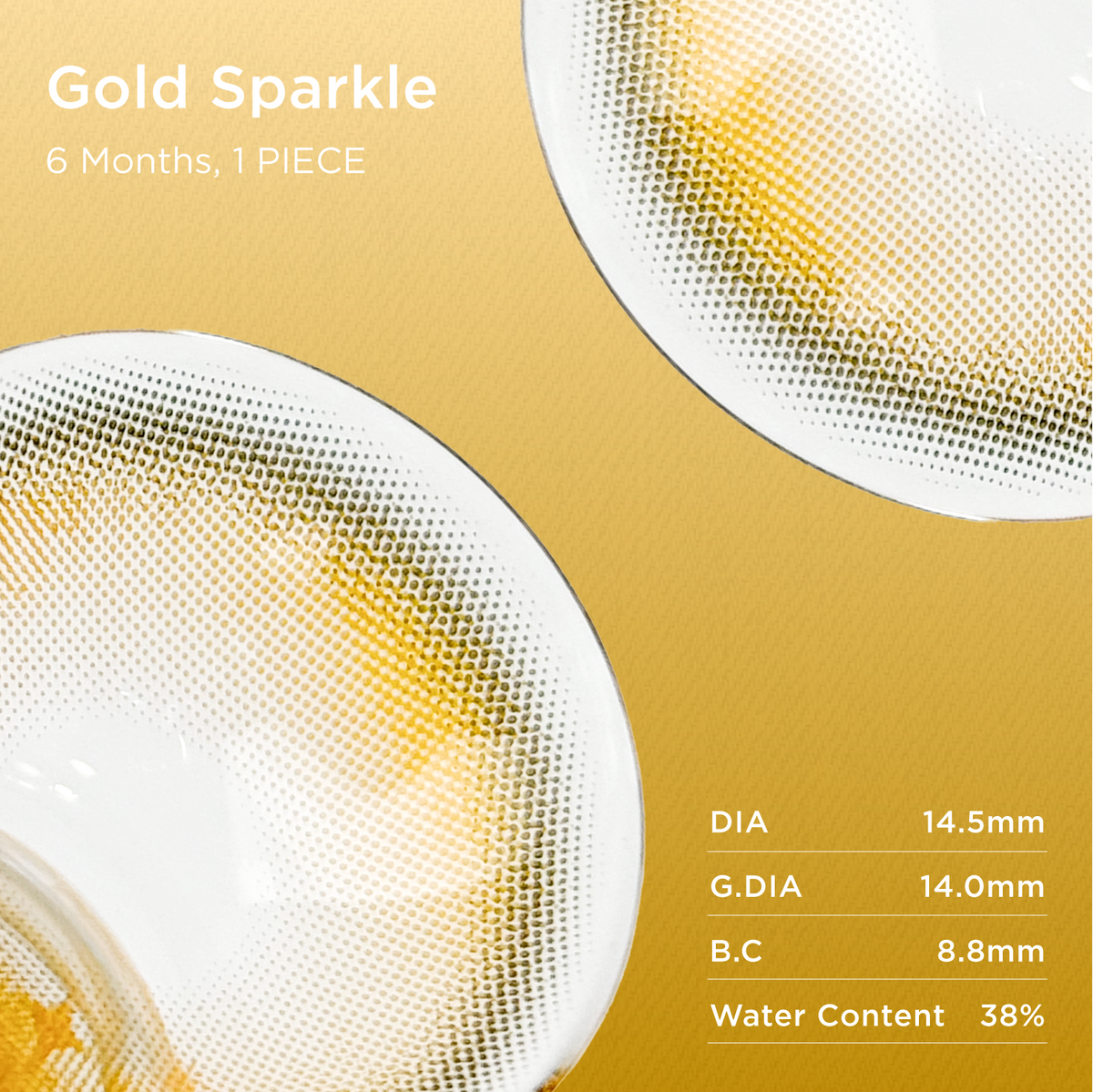 GlowyLock Gold Sparkle | 6-Month colored contacts