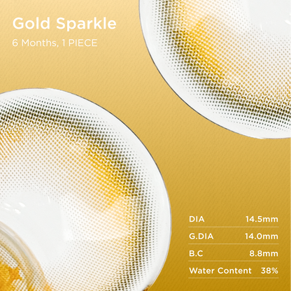 GlowyLock Gold Sparkle | 6-Month colored contacts
