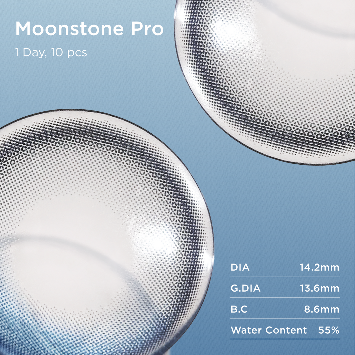 GlowyLock Moonstone Pro | Lentilles de couleur 1 jour
