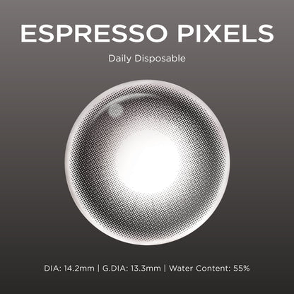 Espresso Pixels | Daily, 20pcs colored contacts