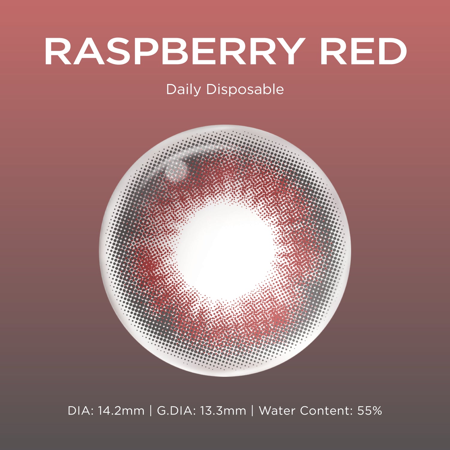 Raspberry Red | Daily, 20pcs colored contacts