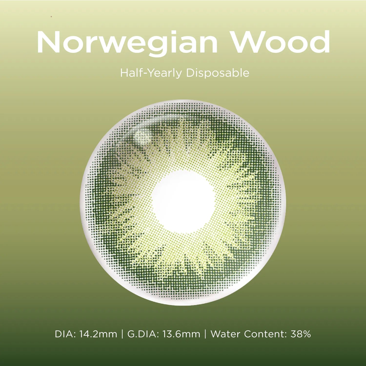 Norwegian Wood green color contacts