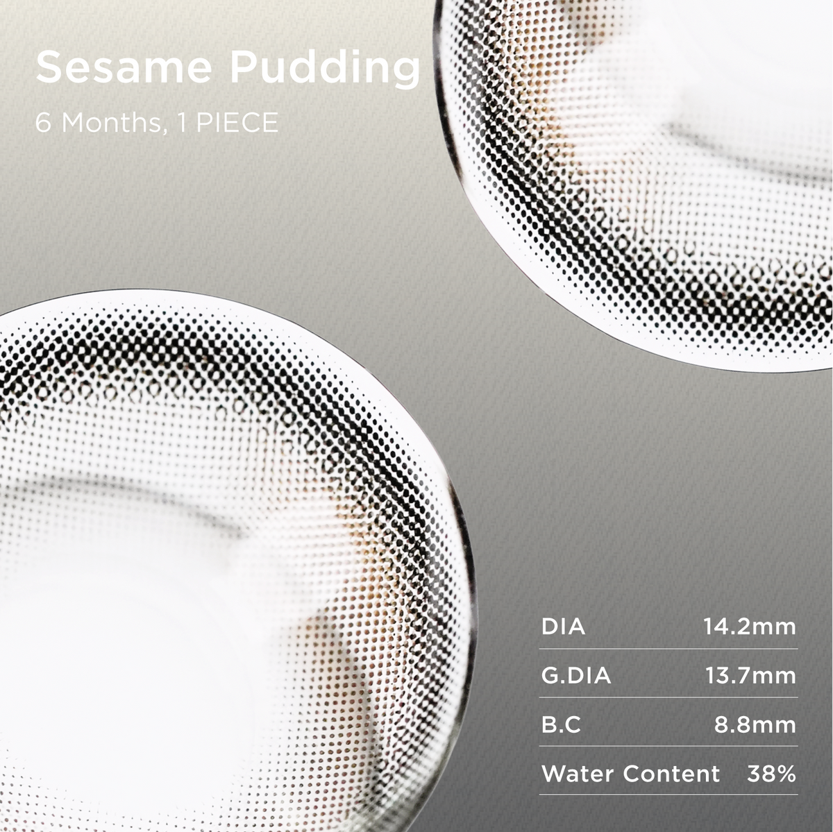 GlowyLock Sesame Pudding | 6-Month colored contacts