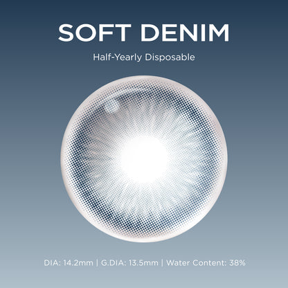 Soft Denim blue color contacts