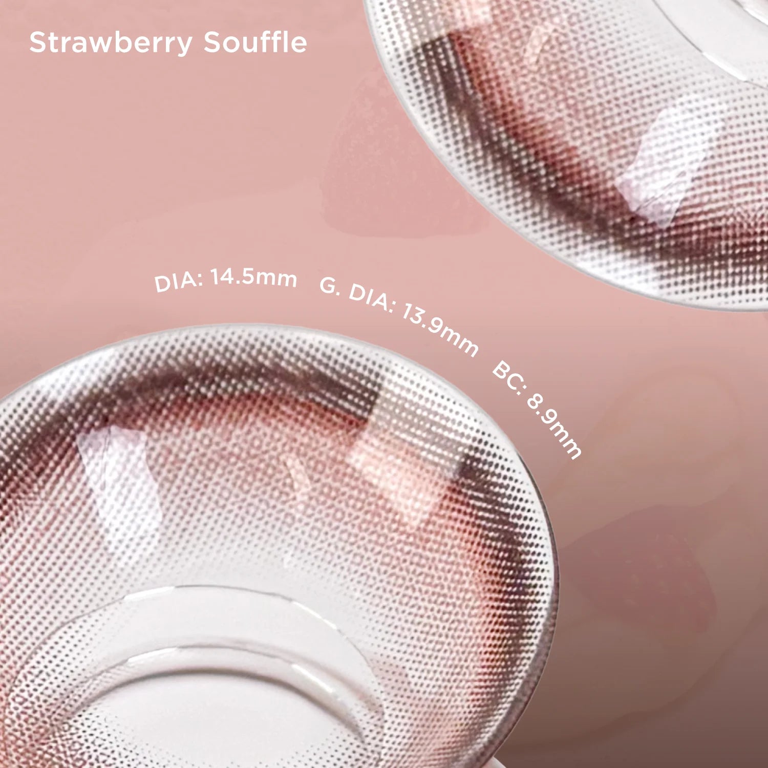 Strawberry Souffle grey color contacts