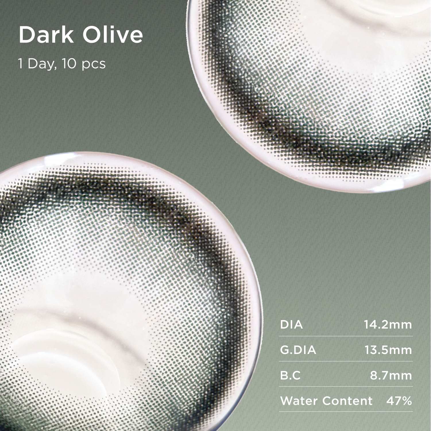 GlowyLock Dark Olive | Daily colored contacts