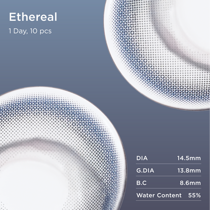 Ethereal daily colored contacts lens detail