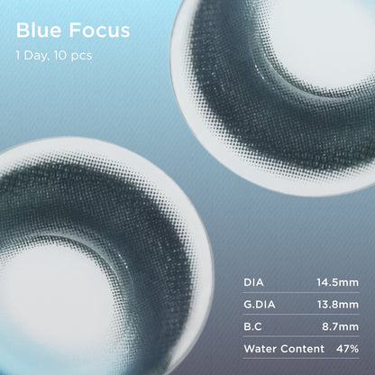 GlowyLock™ Blue Focus | Daily Colored Contacts