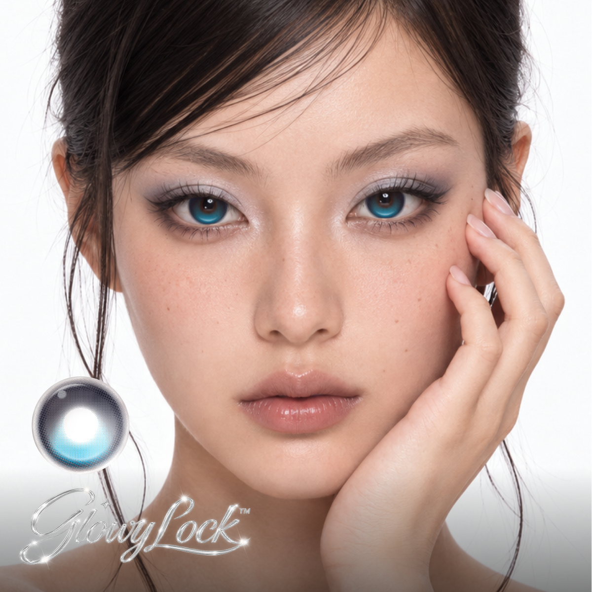 GlowyLock™ Blue Focus | Daily Colored Contacts