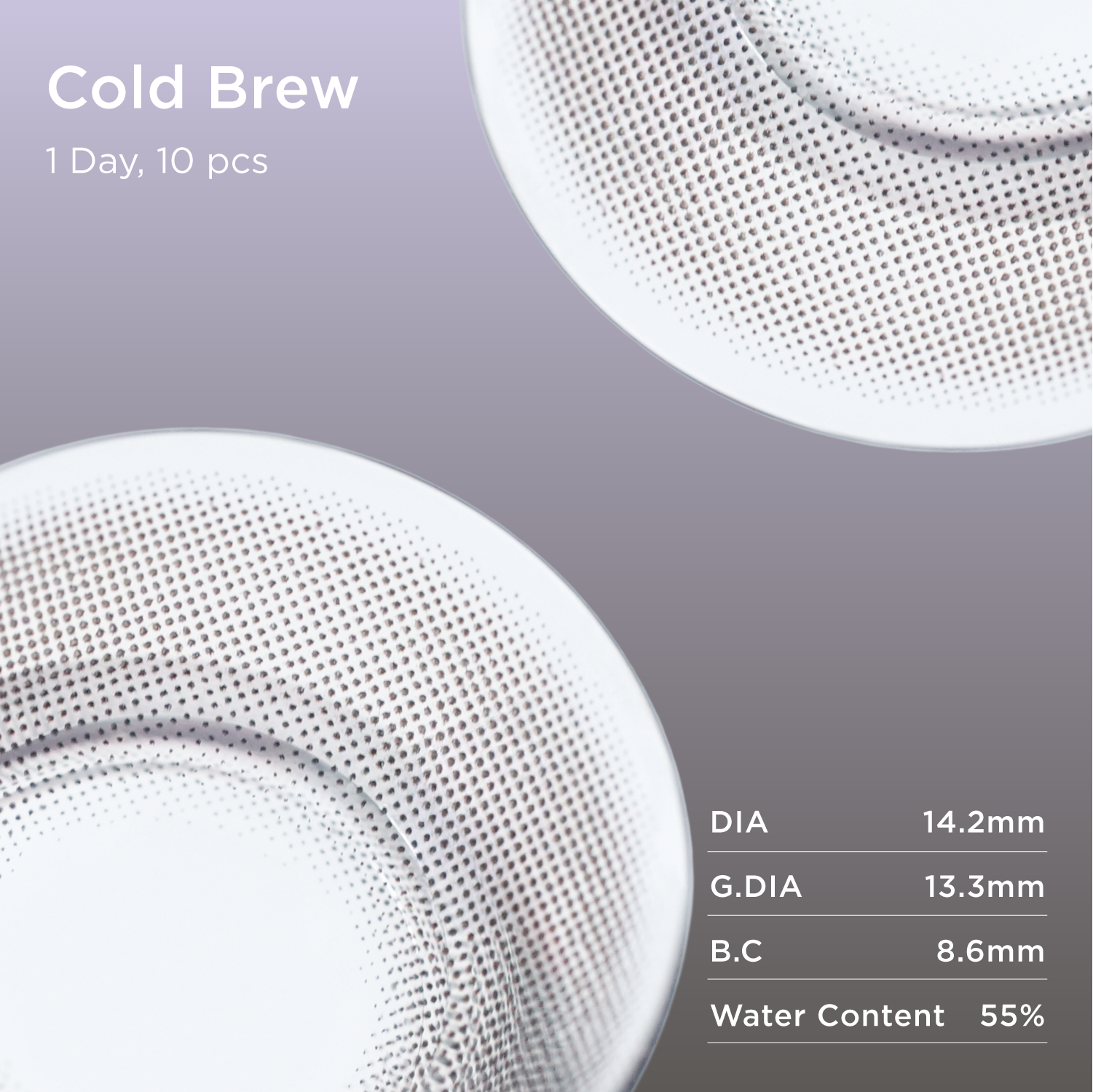 GlowyLock Cold Brew daily colored contacts lens detail