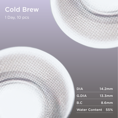 GlowyLock Cold Brew daily colored contacts lens detail