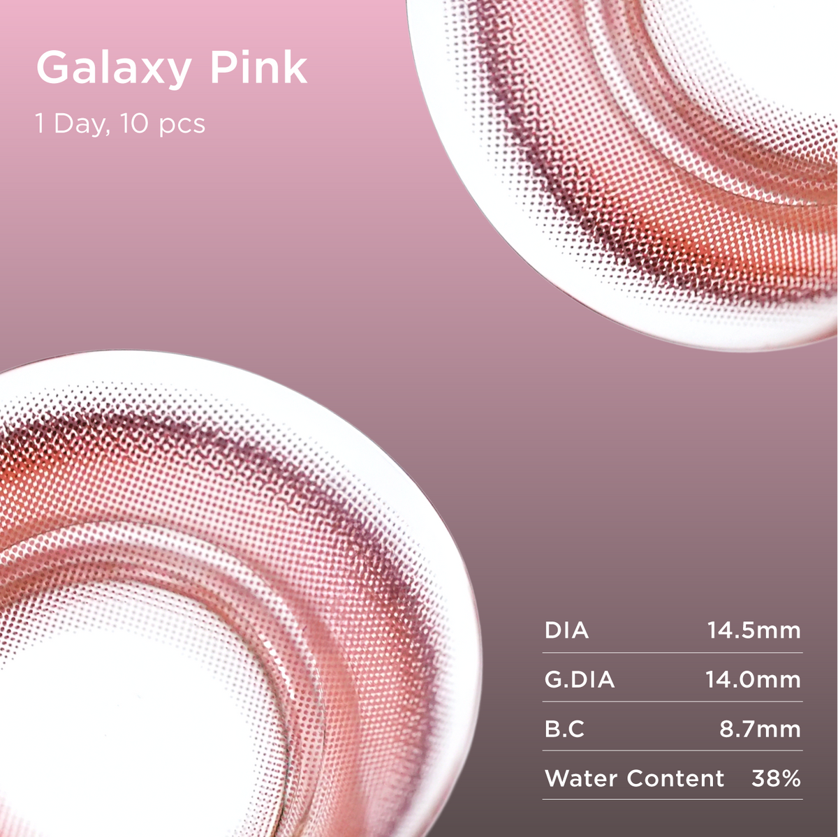 GlowyLock Galaxy Pink daily colored contacts lens detail
