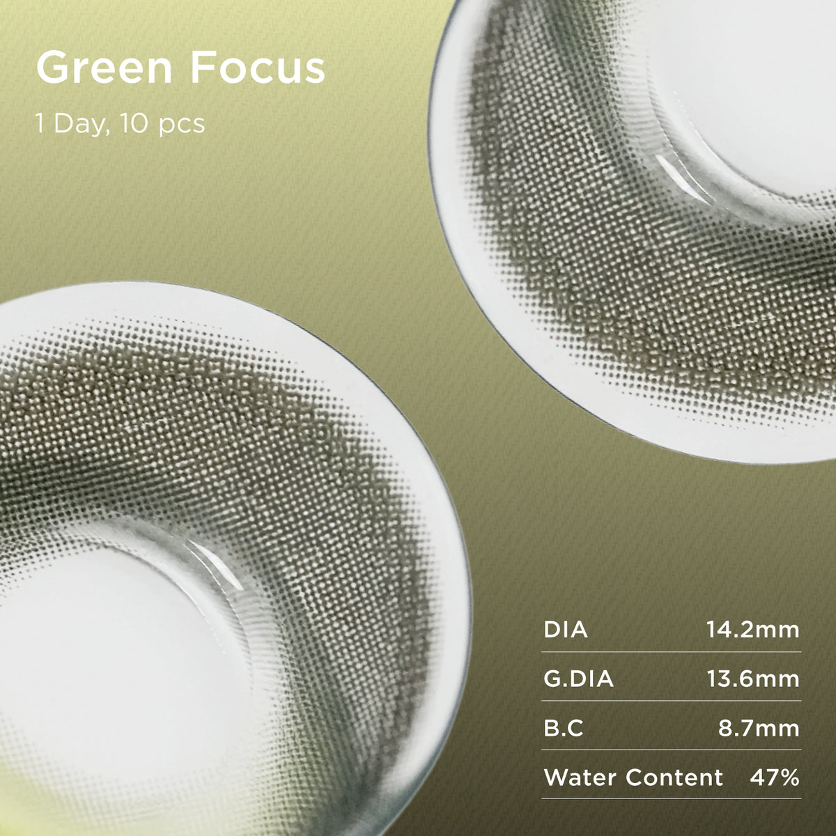 GlowyLock™ Green Focus | Daily Colored Contacts