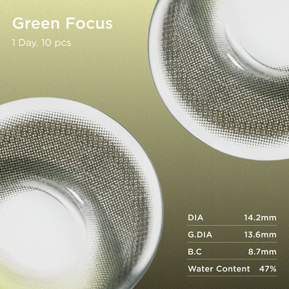 GlowyLock™ Green Focus | Daily Colored Contacts