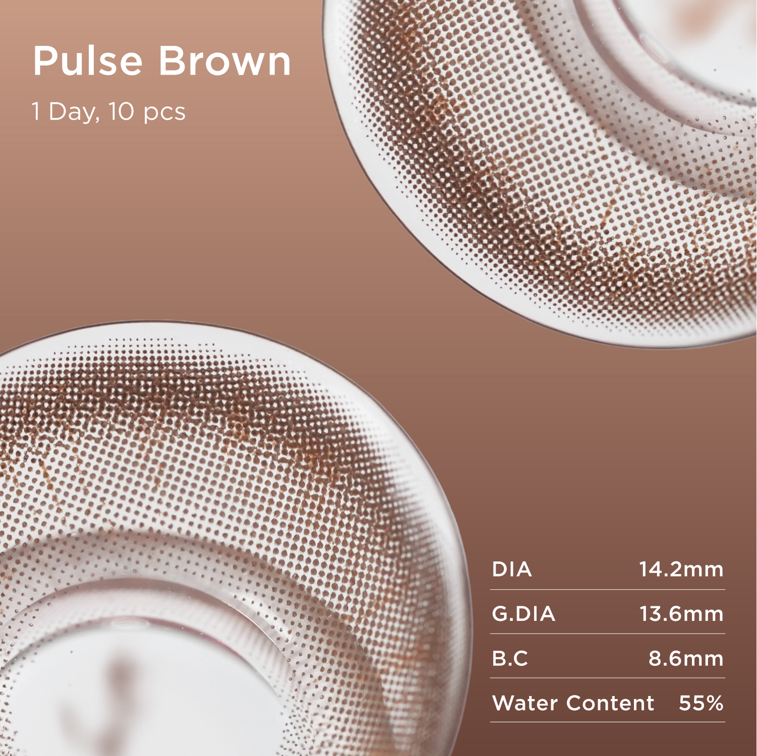 GlowyLock Pulse Brown daily colored contacts lens detail