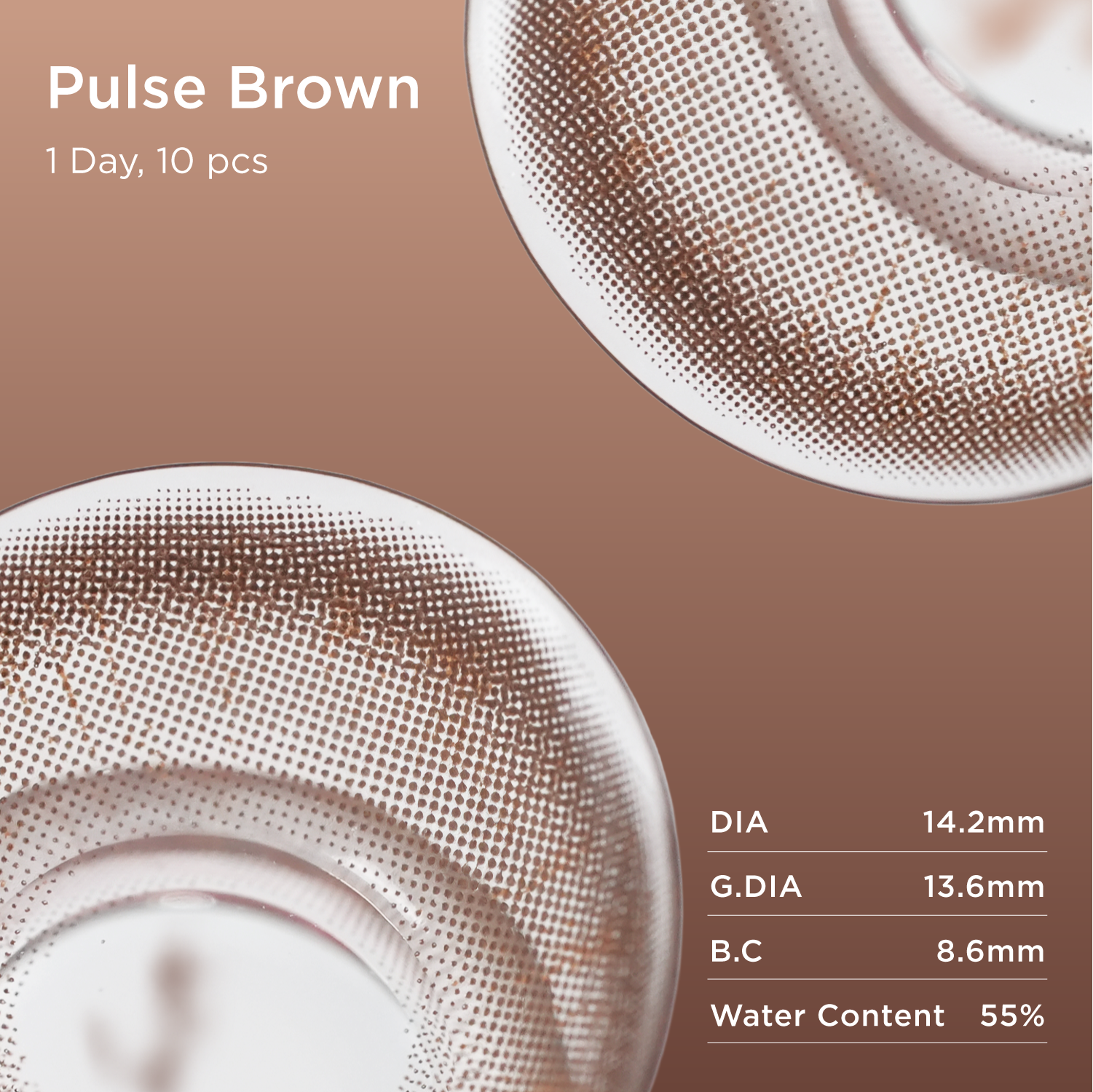 GlowyLock Pulse Brown daily colored contacts lens detail