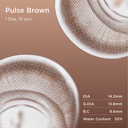 GlowyLock Pulse Brown daily colored contacts lens detail