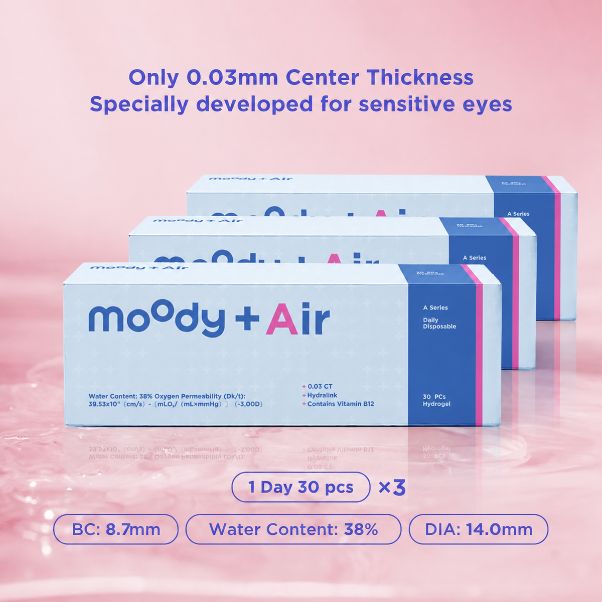 moodyPlus A Diario Contacts, 30 pcs, 3pack