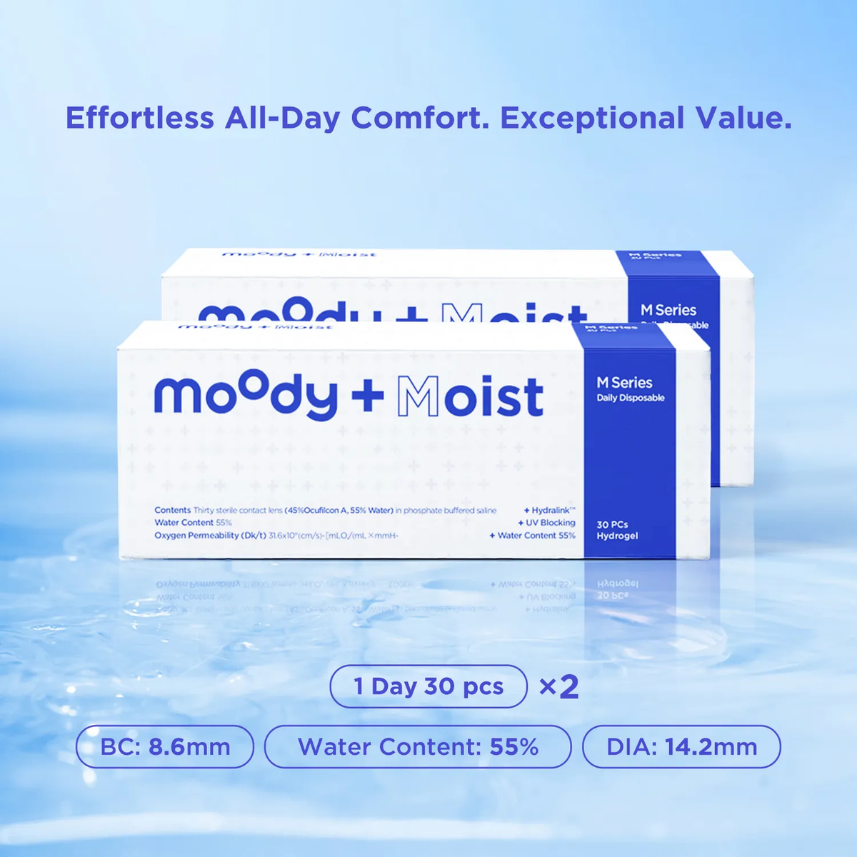 moodyPlus M Diario Contacts, 30 pcs, 2 pack
