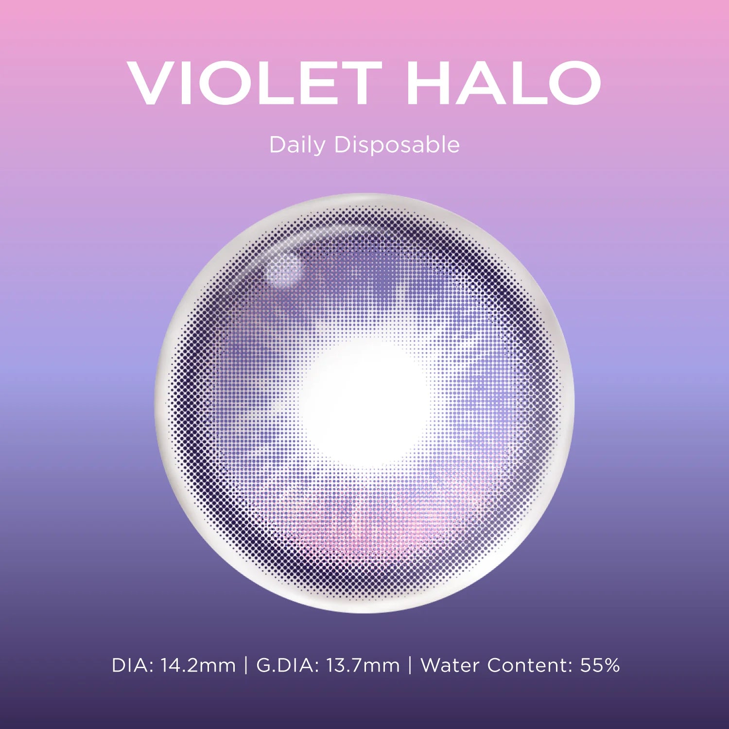 GlowyLock Violet Halo | Daily colored contacts