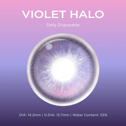 GlowyLock Violet Halo | Daily colored contacts