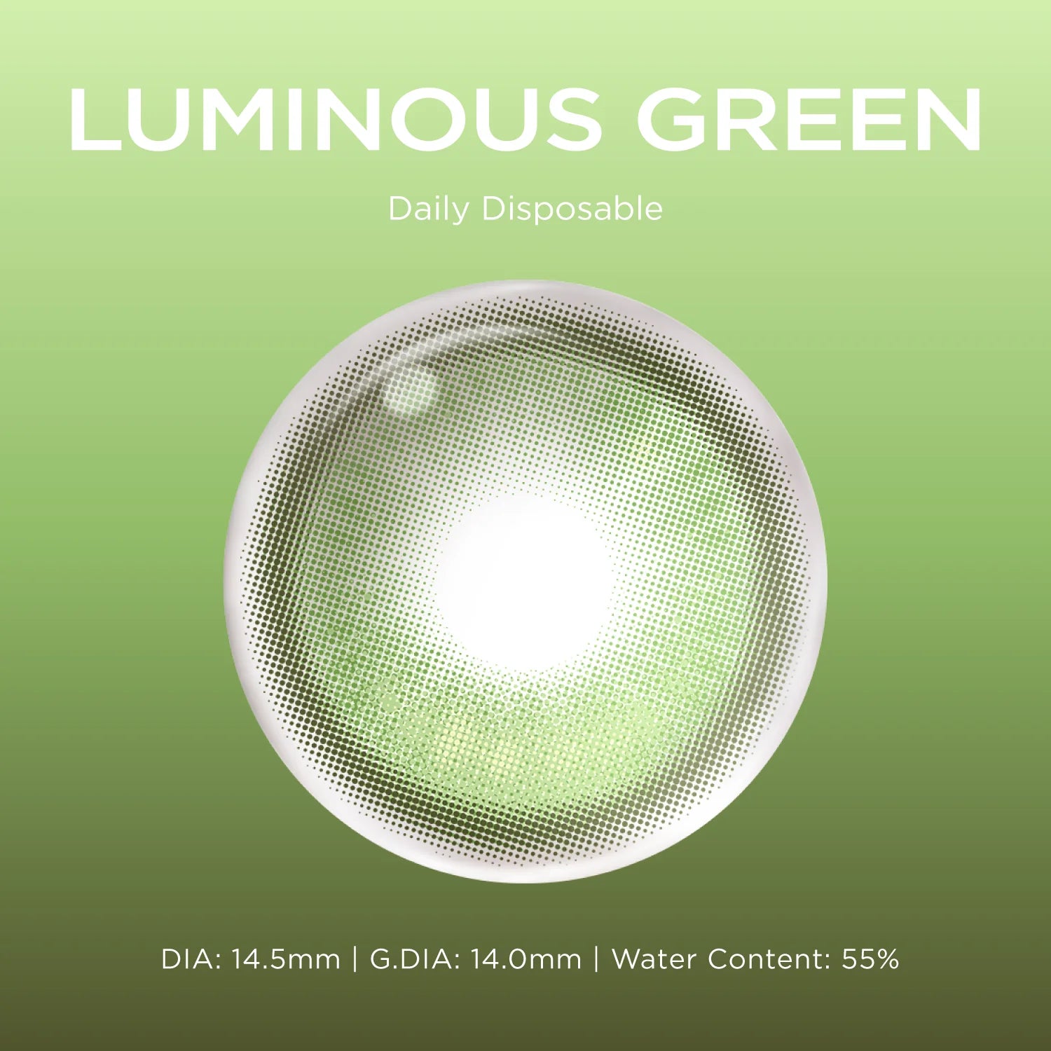 GlowyLock Luminous Green | Daily colored contacts