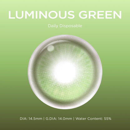 GlowyLock Luminous Green | Daily colored contacts